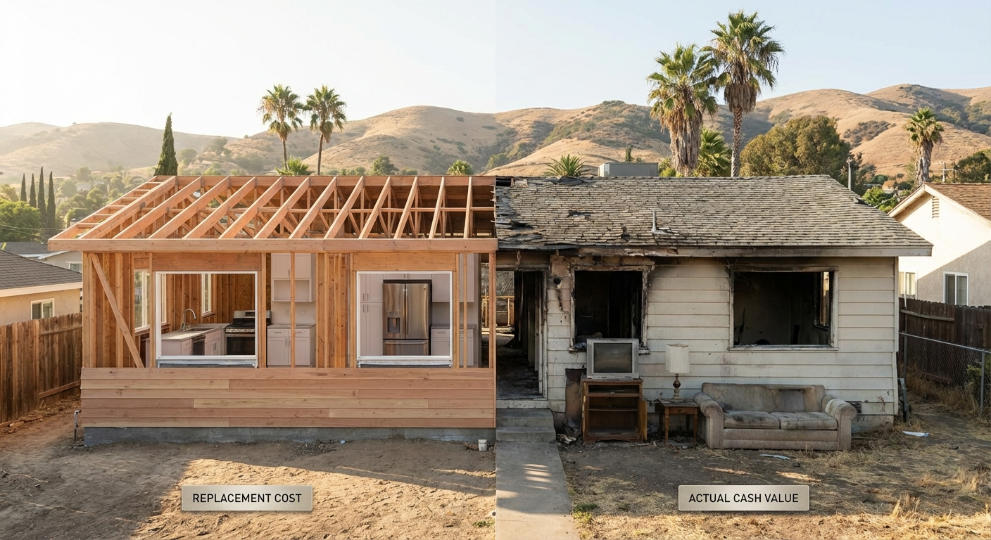 home insurance california replacement cost vs actual cash - California insurance guide